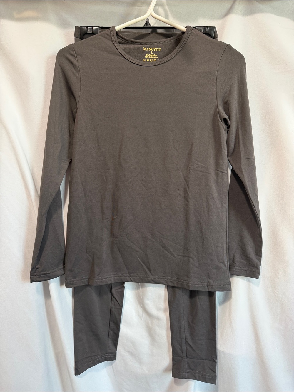 Kids Long Sleeve Matching Set in Charcoal Gray by
